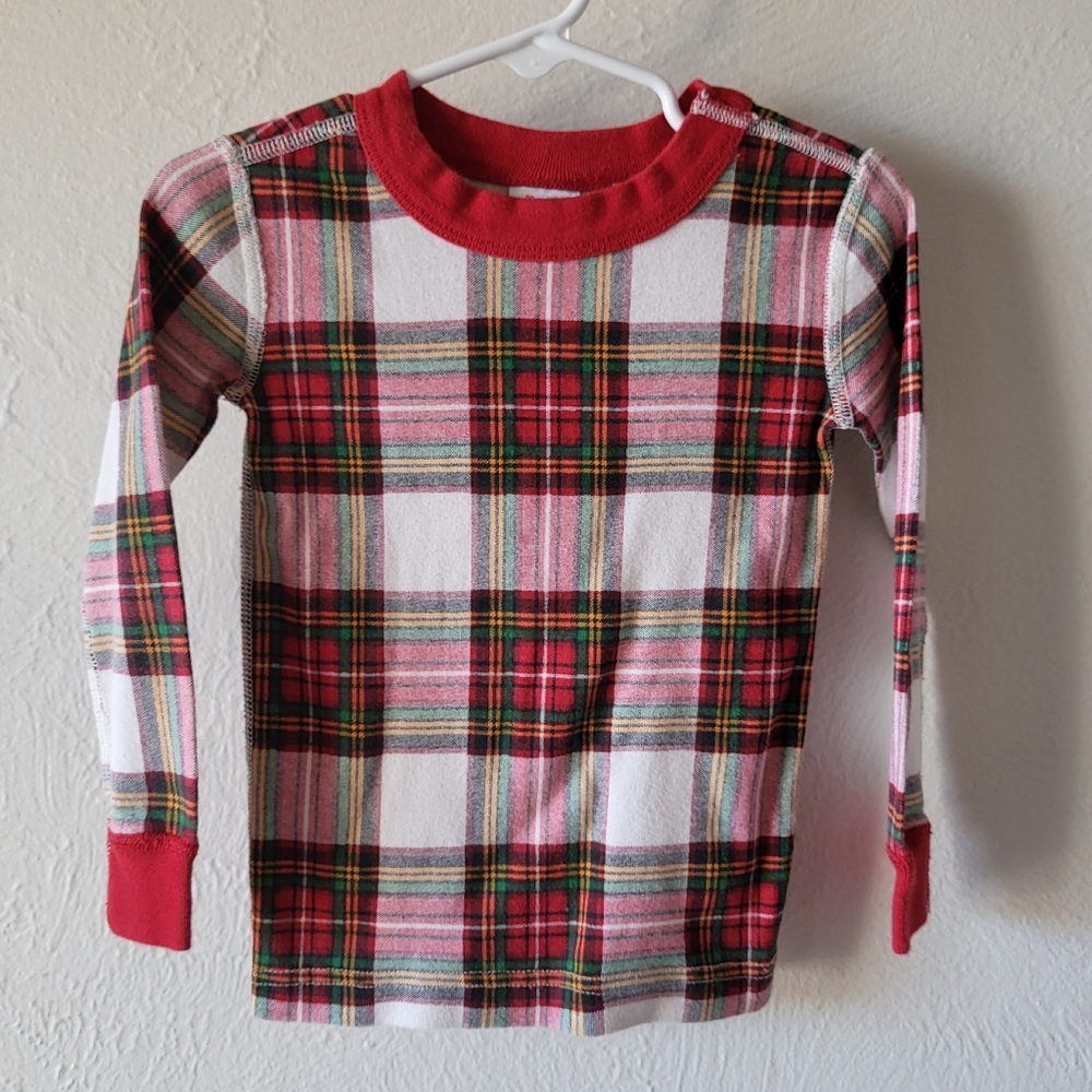 Hanna Andersson Holiday Plaid Long John Top 90cm